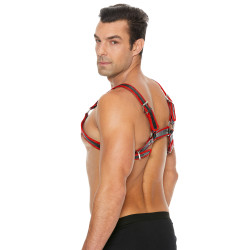 Ouch! Harness Harnais Buckle Bulldog Noir-Rouge